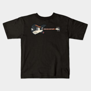 Pixel Black LJG Rickenbacker Guitar Kids T-Shirt